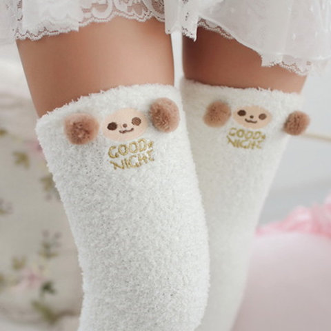 Japonais Mori fille Animal modélisation genou chaussettes rayé mignon belle Kawaii confortable longue cuisse chaussettes Compression hiver chaussette chaude ► Photo 1/6