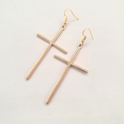 Boucles d'oreilles Vintage, grande croix, longues, pour femmes, Simple, croix, goutte d'eau, Bijoux de fête pour filles, cadeau d'anniversaire et de mariage, nouvelle collection 2022 ► Photo 1/6