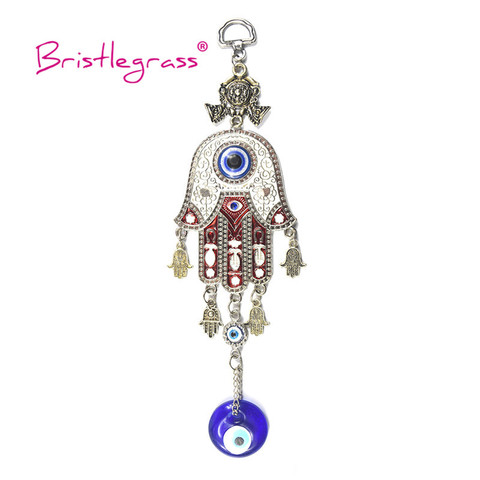 Amulettes à main porte-bonheur Hamsa en poils de brosse turque, œil maléfique bleu, pendentifs muraux, pendule de Protection de bénédiction, décoration de la maison ► Photo 1/6