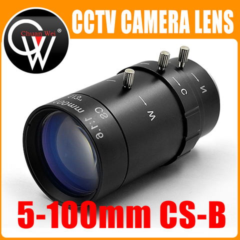 Nouveauté objectif HD 5-100mm CS F1.6, zoom Varifocal de 1/3 pouces, zoom manuel Iris pour caméra de sécurité CCTV-B ► Photo 1/6