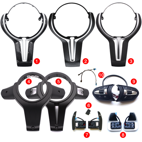 Kit de couvercle de volant avec télécommande, pour BMW F10 F30 F20 F48 F25 F32, M3 M6, commande de vitesse, interrupteur de vitesse, palette de vitesse ► Photo 1/6