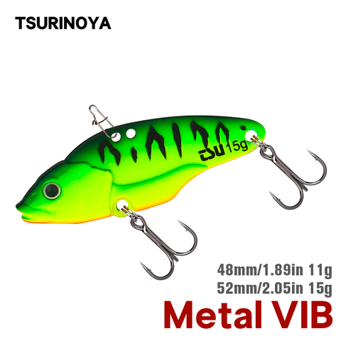 TSURINOYA – leurre métallique rigide vibrant, appât artificiel de type Wobbler idéal pour la pêche d'hiver au bar ou au brochet, Crankbait, 48/52mm, 11/15g ► Photo 1/6