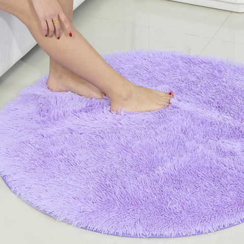 Tapis rond pelucheux moderne en fausse fourrure, accessoire décoratif pour salon, chambre d'enfants, Long en peluche pour chambre à coucher ► Photo 1/6