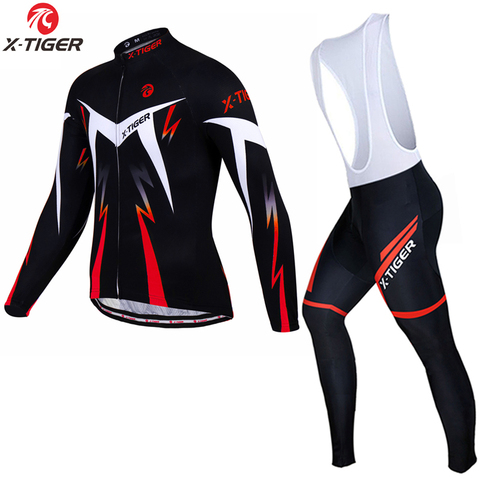 X-tiger hiver thermique polaire cyclisme maillots ensemble à manches longues vtt vélo vêtements VTT vêtements vêtements de sport ► Photo 1/6