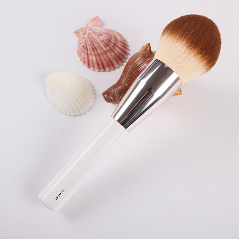 Pinceaux de maquillage en poudre synthétique, grande taille, poudre rapide, contour, manche blanc, brosse de maquillage, outils de beauté, cosmétiques ► Photo 1/6