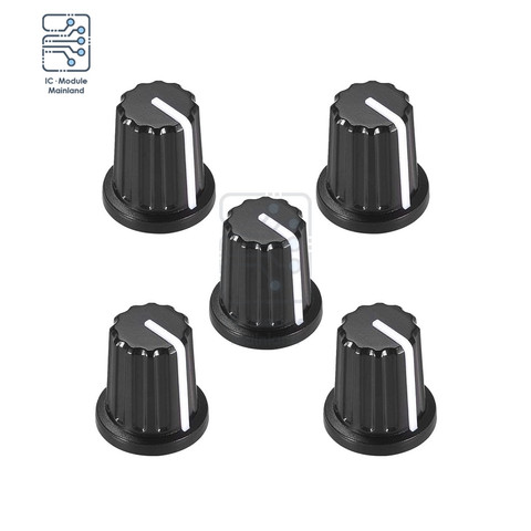 5 PCS/Lot Dia. Bouton de commande rotatif de potentiomètre d'arbre de fil de 6mm 18x16mm pour le chapeau en plastique de ton de Volume acrylique de guitare électrique ► Photo 1/6