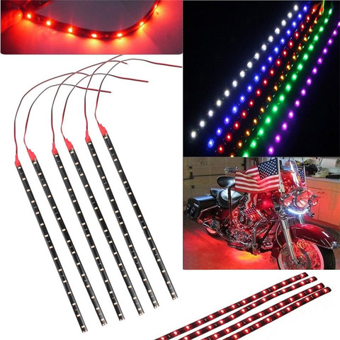 Bande lumineuse LED pour voiture, moto, imperméable, multicolore, largeur 1cm, 6 pièces/2 pièces, DC12V ► Photo 1/6