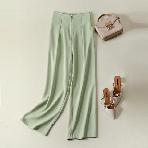 Pantalon taille haute pour femme, vêtement d'extérieur Long, couleur Pure, nouvelle collection printemps 2022 ► Photo 1/6