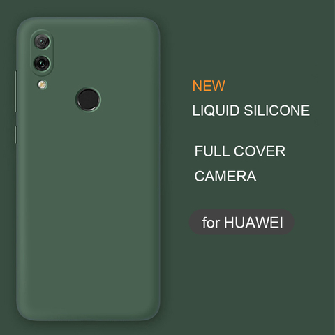 Nouveau étui de téléphone en Silicone liquide pour Huawei Honor 10 Lite 8x P20 Lite Nova 3 3i p smart plus z pro 2022 couverture arrière souple d'origine ► Photo 1/6