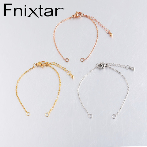 Fnixtar-fabrication de bijoux, 20 pièces, 14 + 4cm Bracelets à faire soi-même, fournitures de chaînes en métal, en acier inoxydable, épaisseur de 1.5mm ► Photo 1/6