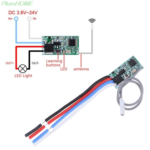 Récepteur de relais RF universel 433 Mhz 1ch, commutateur de télécommande sans fil, Micro Module de contrôleur DC 3.6V-24V ► Photo 1/6
