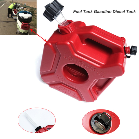 Réservoir d'huile Portable avec connecteur antistatique en plastique rouge pour toutes les motos, 3l 5l ► Photo 1/6