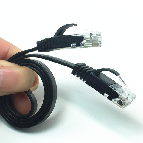 Câble Ethernet UTP plat CAT6 de 0.5m/1.5m/2m/3m/5m/10m/15m/20m, avec RJ45, pour routeur et ordinateur ► Photo 1/3