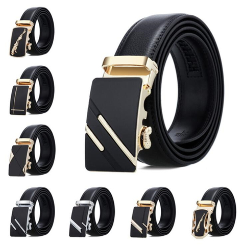 Ceinture de marque célèbre et de luxe pour Homme, de styliste, en cuir, boucle automatique, de 3.5cm, nouvelle collection ► Photo 1/5