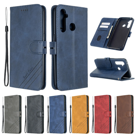 OPPO Realme 5 Pro etui cuir étui à rabat sur sFor Coque OPPO Realme 5 Pro Coque de téléphone Realme5 3 6 Pro Fundas housse portefeuille magnétique ► Photo 1/6