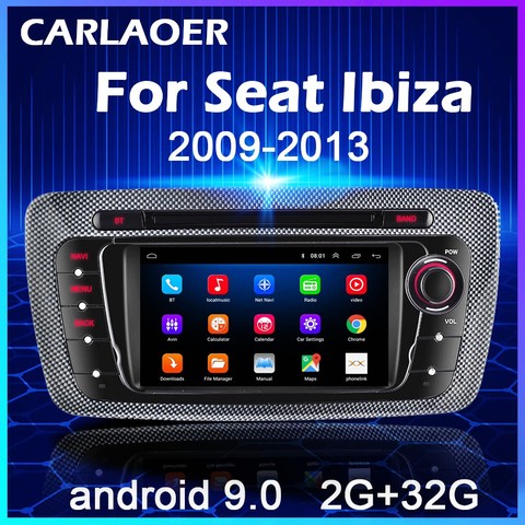 Autoradio Android 9.0, Navigation GPS, lecteur Audio multimédia, WIFI, 2 Din, pour voiture Seat Ibiza 6j (2009, 2010, 2012, 2013, MK4 FR) ► Photo 1/6