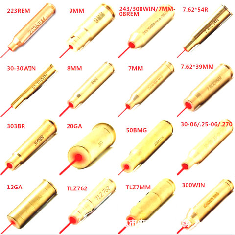 Nouveau CAL:40mm 223REM 9MM 7.62X54R 12GA 8X57JS rouge Dot Laser laiton forage CAL cartouche alésage pour portée chasse ► Photo 1/5