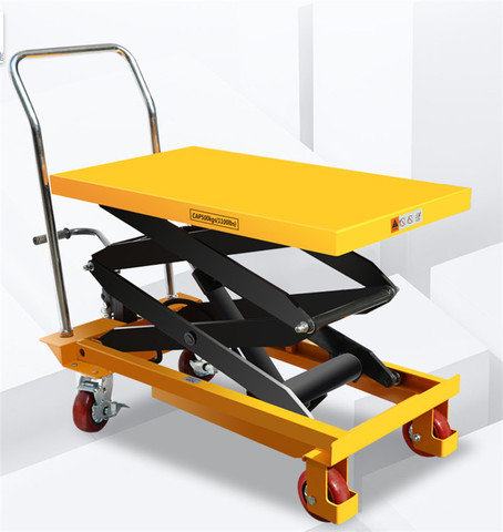 Voiture mobile à plate-forme hydraulique | Voiture à plate-forme manuelle, levage électrique 2 tonnes, levage, transport, poussée, chargement et déchargement de conducteur ► Photo 1/6