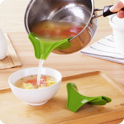 Entonnoir liquide en Silicone Portable, Anti-déversement, Pour verser la soupe, bec verseur, Pour casseroles, bols et bocaux, Gadget de cuisine ► Photo 1/6