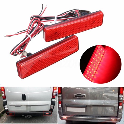 Lumière réflecteur pare-chocs arrière Led | Pour Renault Trafic Master pour Nissan Primastar pour Opel Vauxhall Vivaro Movano A voiture, lentille rouge ► Photo 1/6