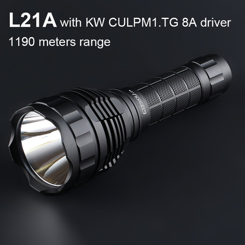 Lampe de poche convoi L21A avec KW CULPM1.TG 8A pilote longue portée 6500K plus puissant Linterna lampe de poche Led Camping chasse torche ► Photo 1/6