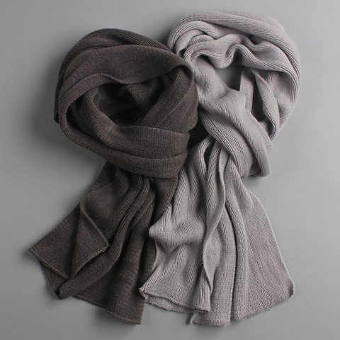 Foulard tricoté pour l'hiver, chaud et long en cachemire, femme et homme, Echarpe unisexe, printemps 2022 ► Photo 1/6