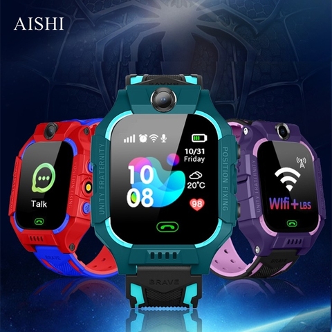 AISHI Q19 enfant montre intelligente LBS Position emplacement SOS caméra téléphone intelligent bébé montre voix Chat Smartwatch montre Mobile VS Q02 Z6 ► Photo 1/6