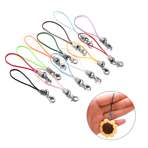 100 pcs/lot coloré homard fermoir lanière sangle cordon téléphone portable Lariat Mobile sangle porte-clés crochets pendentif bijoux bricolage matériel ► Photo 1/6