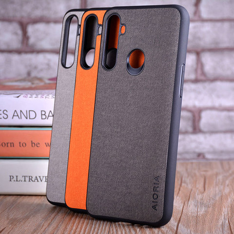 Coque de luxe en textile et cuir souple pour OPPO Realme 5i 6i 6s, étui rigide en TPU pour téléphone ► Photo 1/6