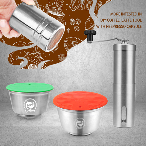 Capsule métallique réutilisable, en acier inoxydable, rechargeable, Compatible avec la Machine à café ► Photo 1/6