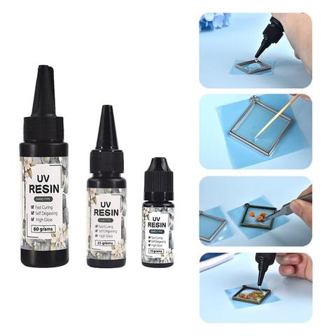 Colle en résine UV transparente dure à séchage rapide, pour bricolage, époxy, bijoux à séchage rapide, artisanat fait à la main 10g/25g/60g ► Photo 1/6