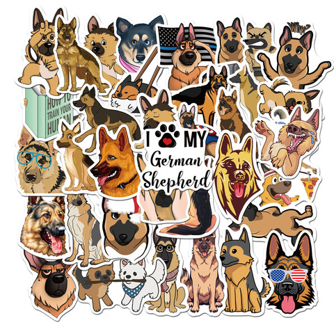 Autocollants allemands de chien berger, 50 pièces, pour Scrapbooking, pour ordinateur portable, guitare, Skateboard, décalcomanie, pour chiot ► Photo 1/5