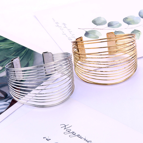 Grand bracelet en métal deux couleurs pour hommes et femmes, gourmette, tendance, style populaire, vente en gros, nouvelle collection ► Photo 1/5