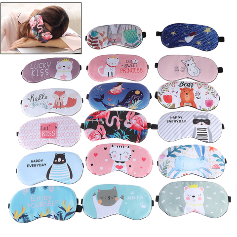 1PC Eye Patch Eye Cover coton créatif belle bande dessinée pour les yeux voyage Relax aide au sommeil Patch pour les yeux ombrage masque pour les yeux masque de couchage ► Photo 1/6