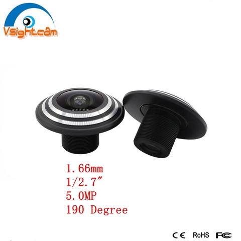 Vsight – caméra de Surveillance Fisheye CCTV, grand Angle 1/2 degrés, objectif 190mm, trou d'oeil de porte, 5mp, 1.66 pouces ► Photo 1/6