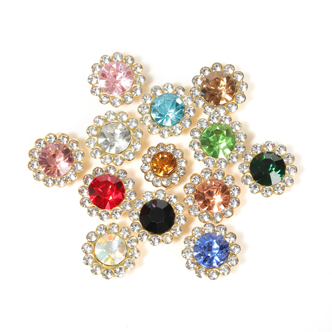 50 pièces multicolore fleur perles griffe tasse verre strass lunette Patch cristal pierres Cabochons Rould pour la fabrication de bijoux bricolage ► Photo 1/6