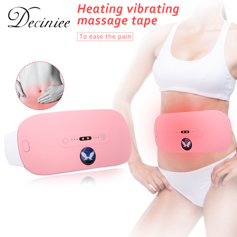 Rose électrique crampe soulagement taille ceinture menstruelle coussin chauffant dos ventre soulagement de la douleur pour les femmes taille Vibration Massage Relaxation ► Photo 1/6