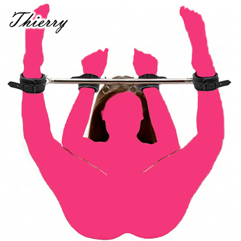 Thierry – barre d'écartement réglable en acier, avec menottes à la cheville, Style chien, verrouillage de l'écartement, jouets sexuels pour femmes et hommes ► Photo 1/6