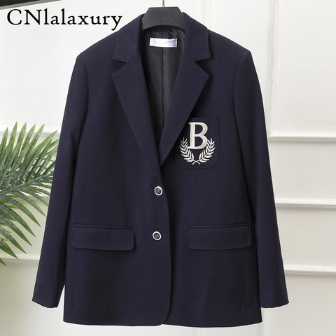 Veste de costume brodée Style coréen pour femme, ample, à la mode, décontracté, nouvelle collection automne ► Photo 1/6