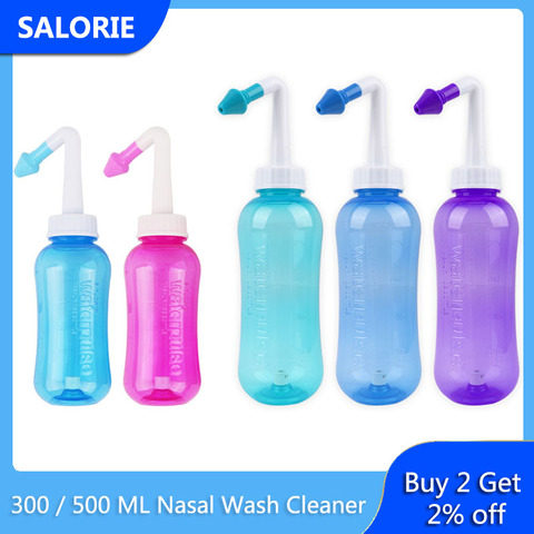 Nettoyant pour le nez 300ml 500ml irrigateur Nasal lavage Nasal sel Neti Pot éviter la rhinite allergique sinsite Cure adulte enfants thérapie ► Photo 1/6