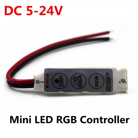 DC 12V-24V 12A 3 clés Mini LED contrôleur RGB gradateur pilote pour RGB 5050/3528/2835/5730/5630/3014 bande LED SMD LED bandes lumineuses ► Photo 1/6