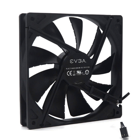Ventilateur de refroidissement de 140mm, 14cm, T1402512M-3M x 25mm, cc 12V, 0,30 a (0,18 a), 1200 tr/min, haute vitesse CFM, alimentation électrique à 3 broches pour EVGA ► Photo 1/5