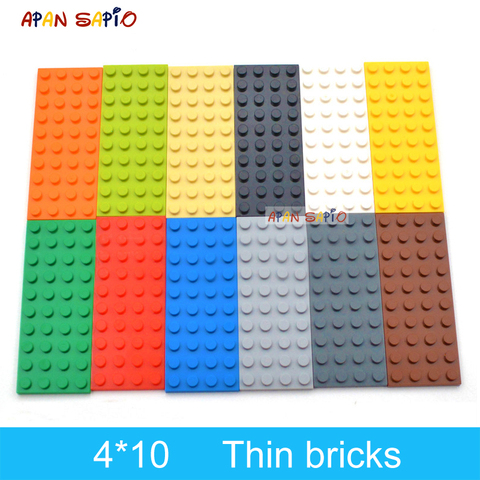 10 pièces 4x10 points bricolage blocs de construction figurines minces briques éducatifs jouets créatifs pour enfants taille Compatible avec 3030 ► Photo 1/6