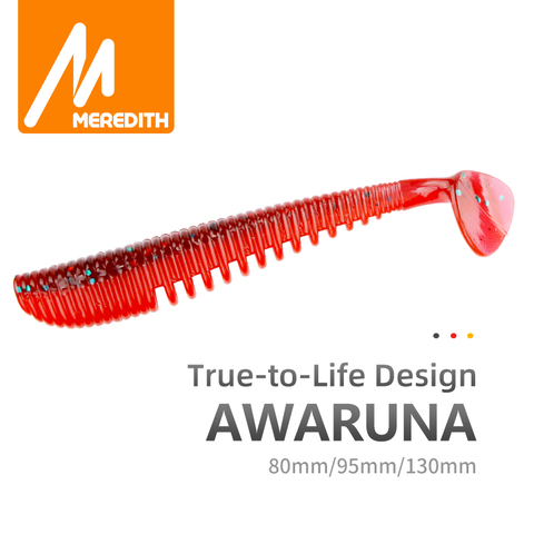 MEREDITH Leurres De Pêche Awaruna 8cm 9.5cm 13cm Appâts Artificiels Frétillant Leurres En Silicone Mous De Pêche Appâts Souples Accroche Carpe Alose ► Photo 1/6