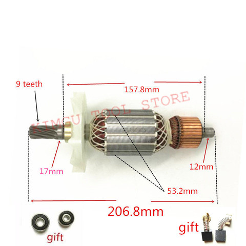 Rotor d'armature à 9 dents, AC 220V-230V, remplacement pour Hitachi 360286E H65SB2 H65SD2 H65SD H70SD H70SA, moteur d'ancrage ► Photo 1/3