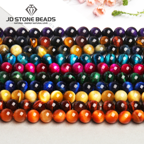 AAAAA + 13 couleurs oeil de tigre pierre perles bricolage accessoires pour bijoux faits à la main pierres précieuses perles en vrac usine Dire ► Photo 1/6
