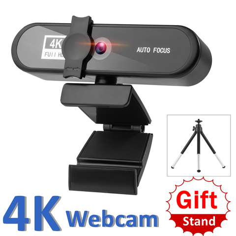 Webcam Full HD 1080P 4K, caméra 8mp, pour ordinateur, ordinateur portable, enregistrement vidéo, Autofocus, Microphone inclus ► Photo 1/6