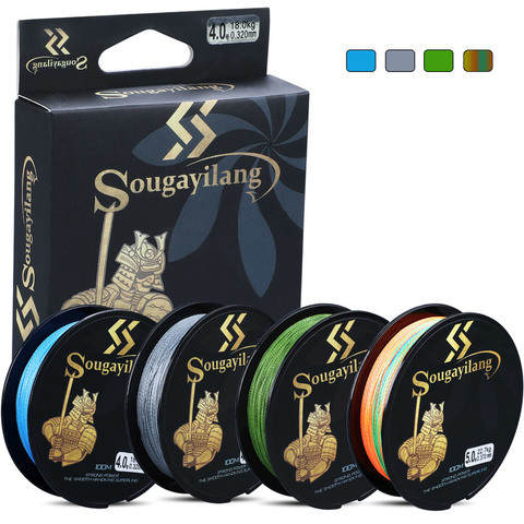 Sougayilang – ligne de pêche tressée en PE, Super solide, 4 brins, Monofilament lisse, 4 couleurs, 100M ► Photo 1/6