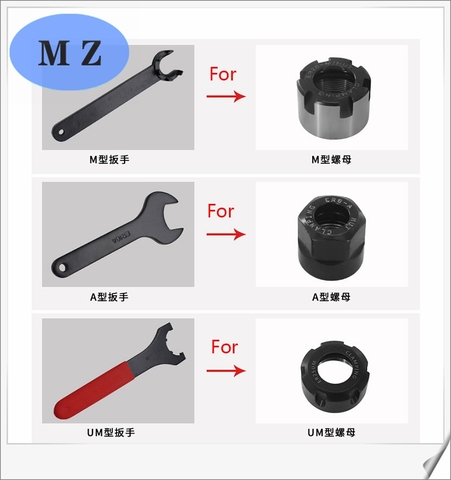 Serrage de la poignée de l'outil ER8M er11 er16 er20 er25 er32 er40 APU13 APU13 C25 C32 clé porte-outil, pièces de machines CNC ► Photo 1/6