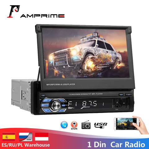 AMPrime – Autoradio avec lecteur Audio multimédia rétractable, 2 din, bluetooth, FM, USB, AUX, 12V HD, stéréo, Oto Teypleri ► Photo 1/6